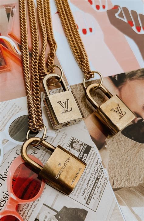 repurposed louis vuitton vintage lock necklace